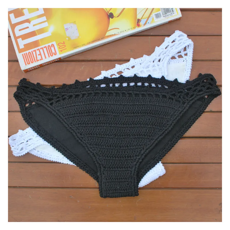 Handmade Swimwear Bikini Botton Crochet Swimsuit Briefs Cotton Beach Wear