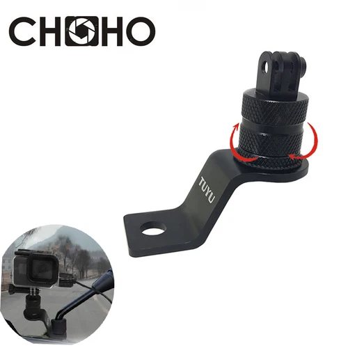 Imagen 1 del producto Para Gopro 13 12 accesorios soporte de aluminio para motocicleta CNC 360 soporte de espejo retrovisor giratorio para Go Pro DJI OSMO Action Insta360