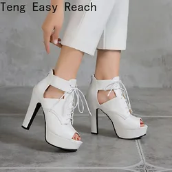2025 The New Women High Heels Sandals Women Fashion Zipper  Platform Sandals Party Wedding Shoes Summer Large Size 36-48