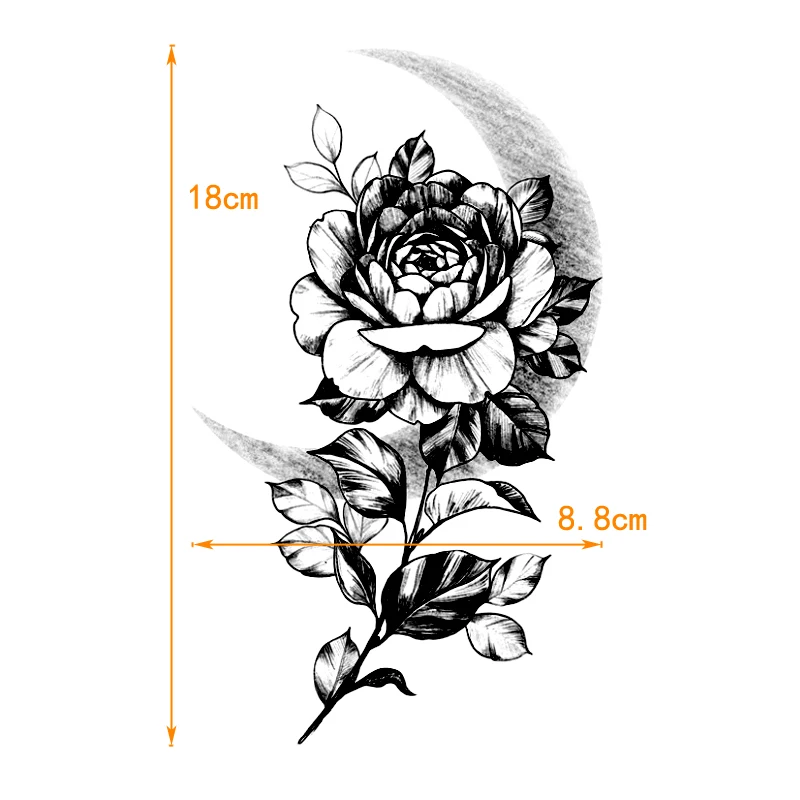 สามรูปแบบดอกไม้รอยสักชั่วคราวกันน้ําแขน Rose Henna Tattoo สติก