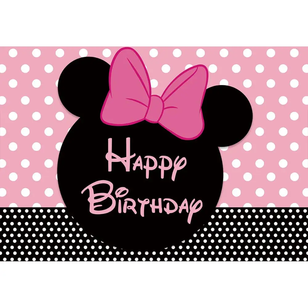 Allenjoy 귀여운 마우스 배경 행복 한 생일 소녀 베이비 샤워 파티 장식 사진 활 공주 서클 배너 배경