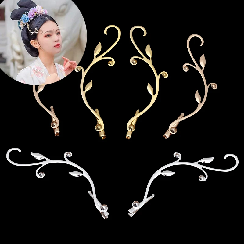 3 Colors Branch Hairpin Golden Silver Duck Tongue Clip Royal Women Cosplay Vintage Headdress Warrior Swordsman Head Wear