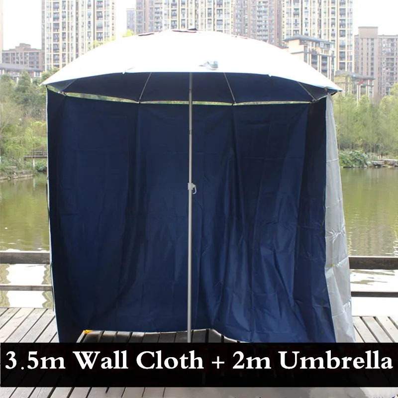 With Rainproof Wall Cloth Outdoor Fishing Umbrella 2m Folding Short Beach Apron Umbrella Sun Protect Windproof Awning Universal