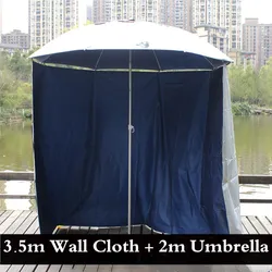 With Rainproof Wall Cloth Outdoor Fishing Umbrella 2m Folding Short Beach Apron Umbrella Sun Protect Windproof Awning Universal