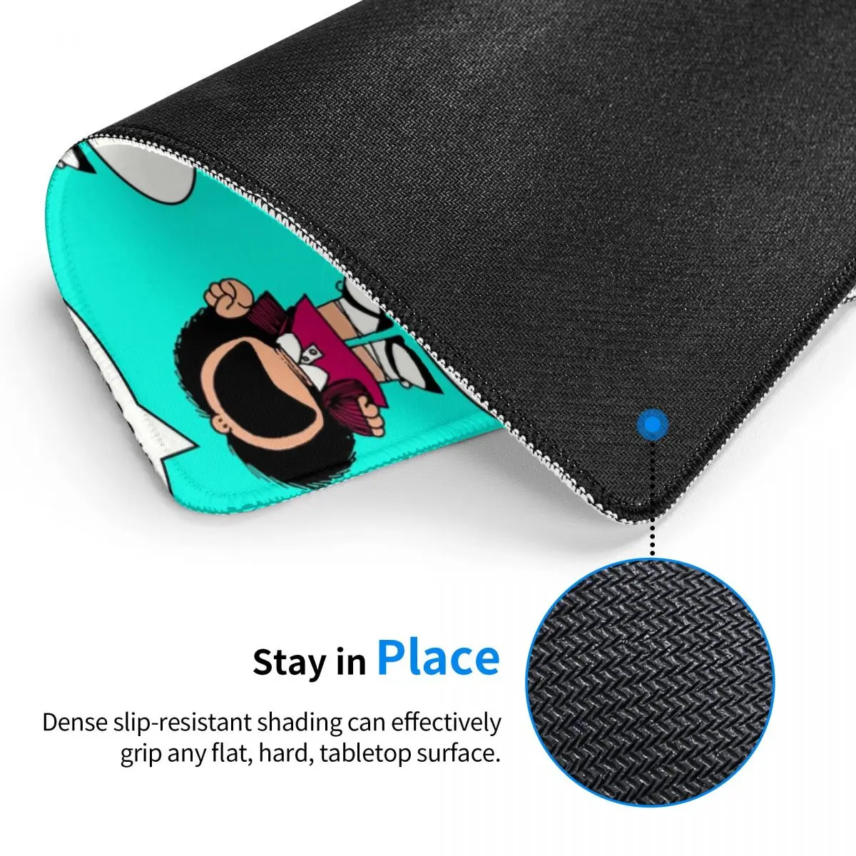 Mafalda Coffee Mouse Pad Square Anti-Slip Rubber Mousepad for Gaming Computer Desk Pad Humor Cartoon Manga Mouse M Decor Coverat