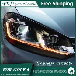 Headlights For VW Golf 6 MK6 2009-2013 DRL Daytime Running Lights Head Lamp LED Bi Xenon Bulb Fog Lights Car Accessories