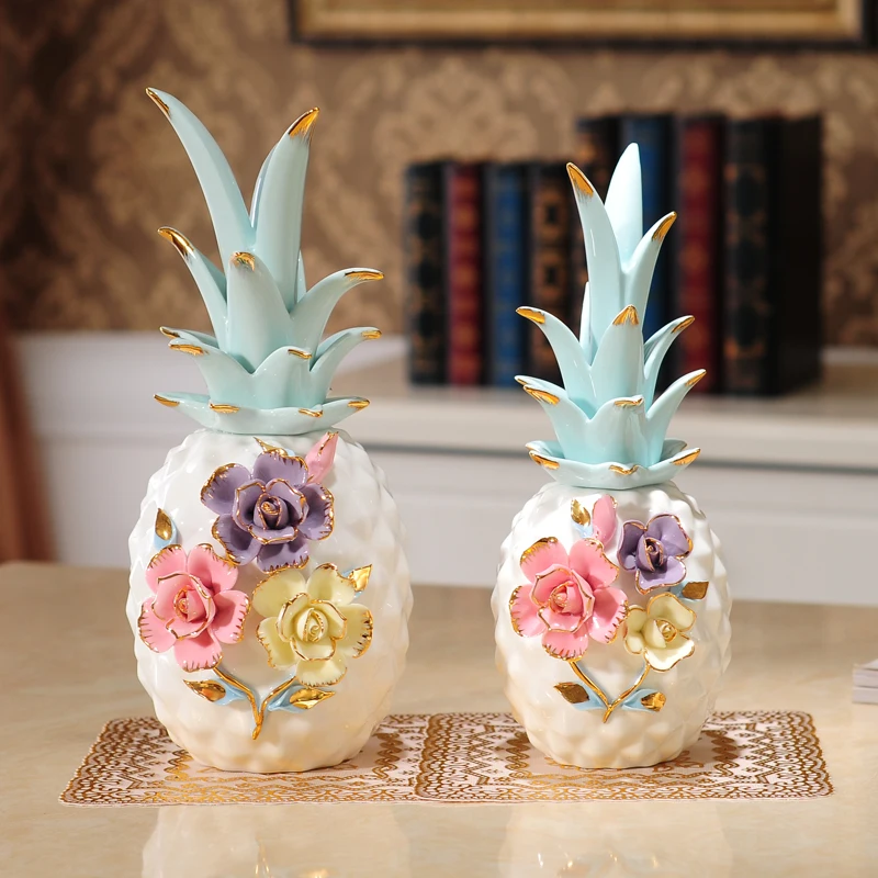 Modern Ceramic Pineapple Crafts Ornaments, Miniature Figurines, Garden, Wedding Gifts, Living Room, Home Decoration Accessories