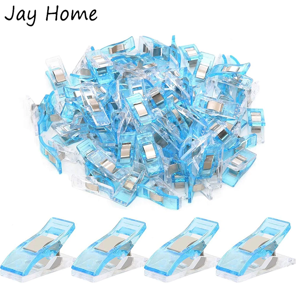 

50Pcs Multipurpose Sewing Clips Plastic Binding Quilting Clips Wonder Fabric Clips for Sewing Needlework Crafting Accessories