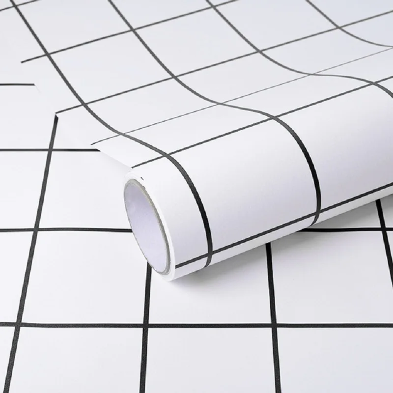 

Полосатые обои «сделай сам» для гостиной, спальни, стены, черно-белые клетчатые наклейки для домашнего декора, для кухни, самоклеящиеся обои