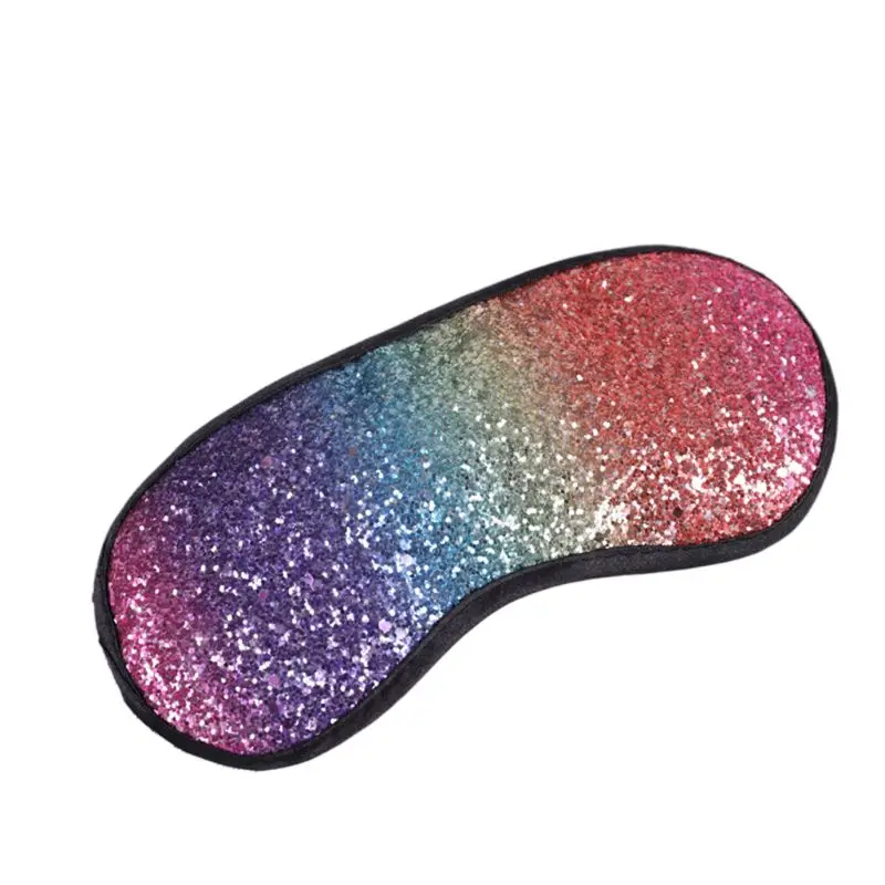 Eyeshade Eye Patch Women Girls Sweet Glitter Sequins Sleeping Eye Mask Gradient Rainbow Blindfold