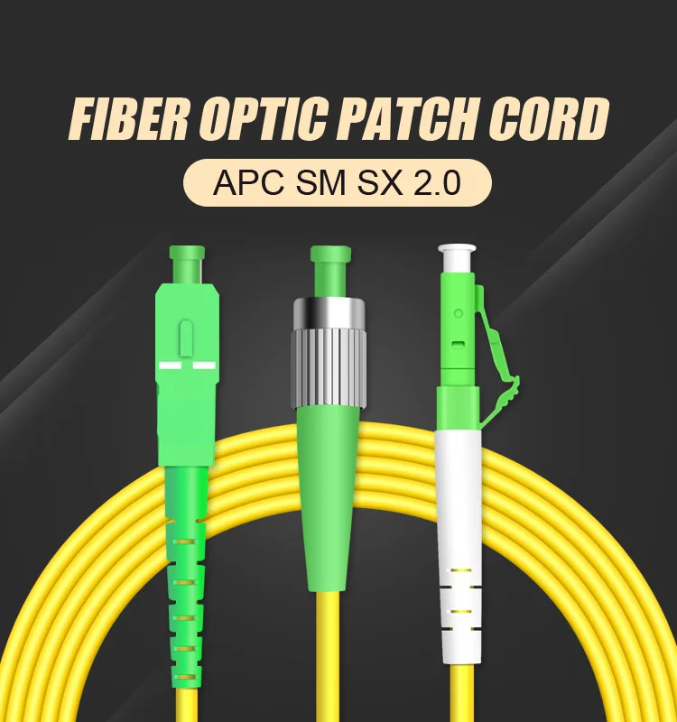 100 PCS/LOT Optical fiber patch cord 1m 9/125 652D simplex SC/APC FC/APC LC/APC Pigtail FTTH CATV Optic patch cord