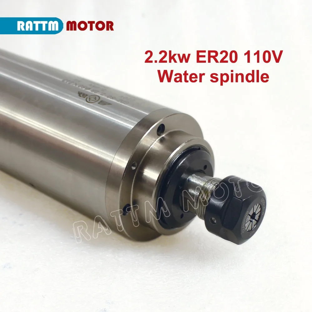 【EU Free Delivery】CNC Router Engraving Spindle Motor 2.2KW 220V Water Cooled ER20 400Hz 24000RPM 80mm CNC Milling Grind