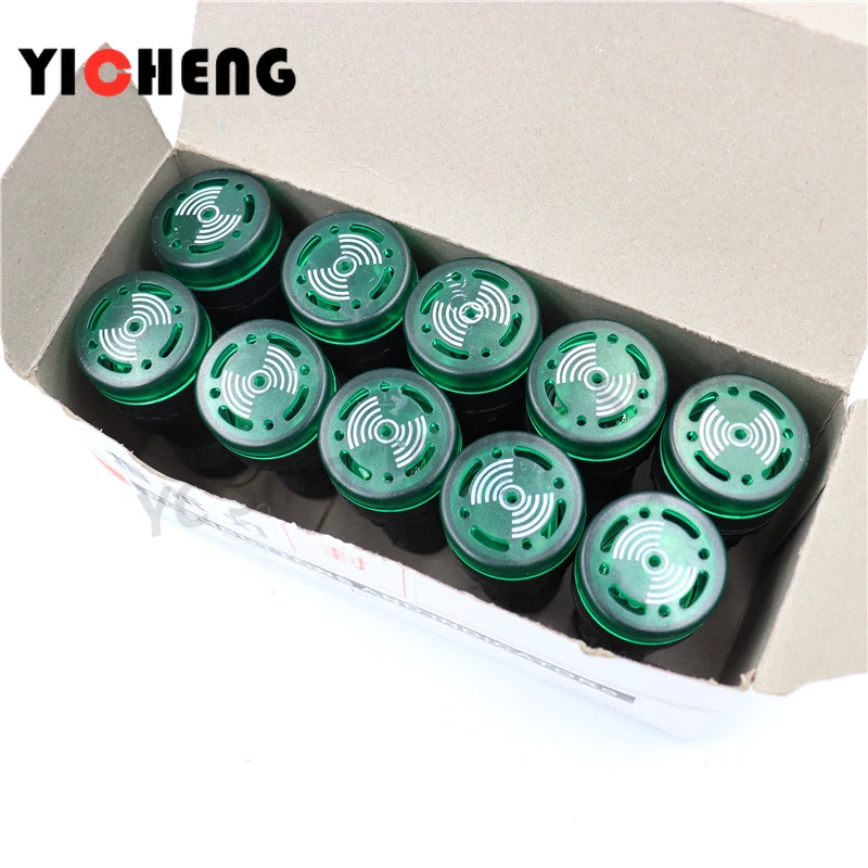 10Pcs red green yellow LED flash alarm indicator light signal lamp Flash buzzer DC 12V 24V AC 110V 220V 22mm AD16