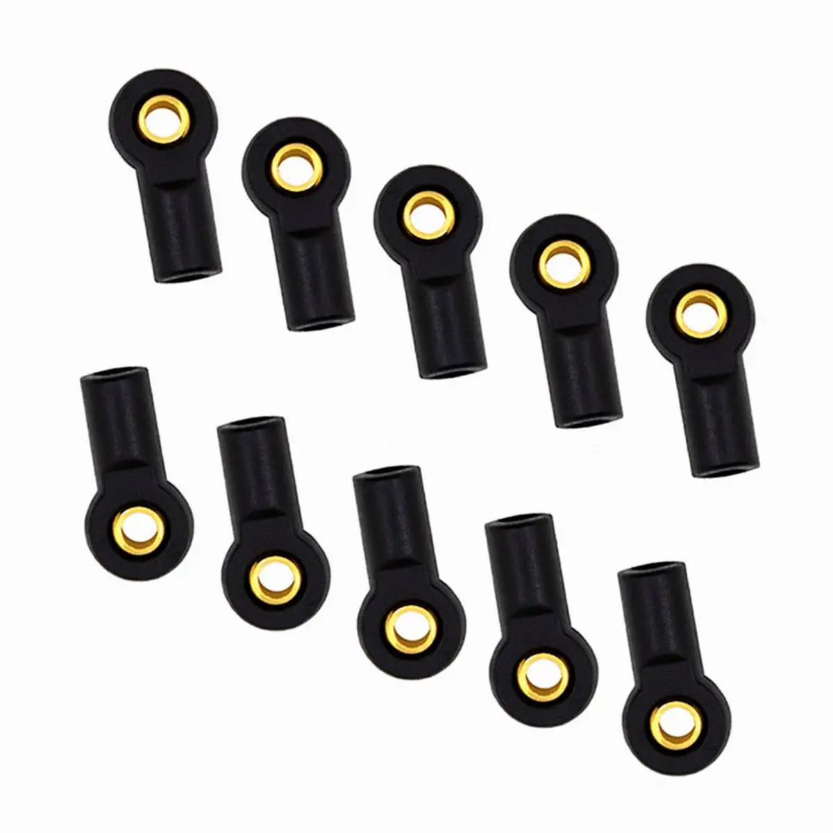 10 Pcs M3 Universal Ball Joint 3mm Tie Rod Short End Black Plastic Head Holder for 1/8 1/10 RC Boat/Car/Airplane/Truck/Buggy