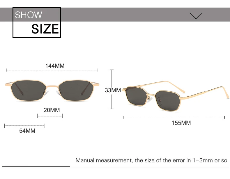 OEC CPO Kleine Quadratische Sonnenbrille Frauen Männer Marke Steampunk Metall Rahmen Sonnenbrille Männer Retro Brille UV400 Brillen O949 – Detail 5