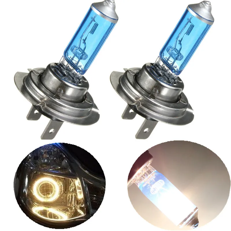 2pcs 55W 12V Auto Halogen Front Headlights Head Lamp Fog Lights Parking Bulb Lamp Super White Styling Parking Dropshipping