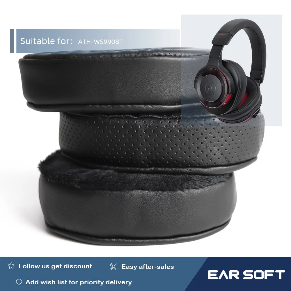 

Earsoft Replacement Ear Pads Cushions for ATH-WS990BT Headphones Earphones Earmuff Case Sleeve Accessories