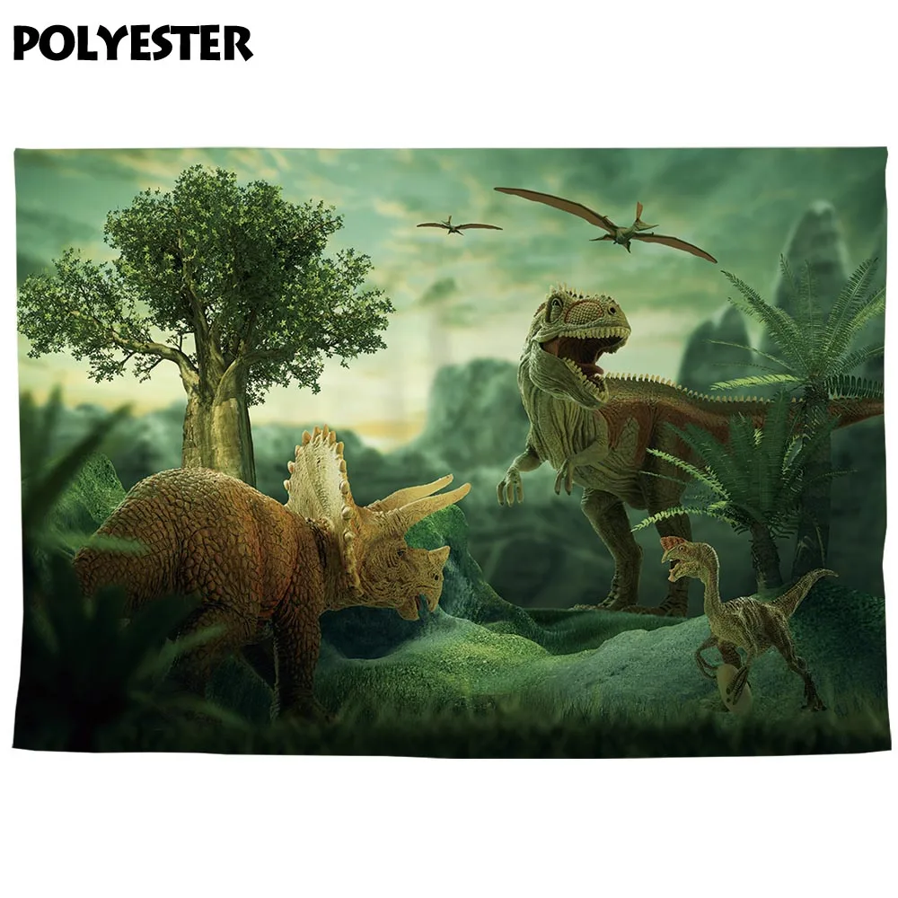 Allenjoy-Fondo con temática de dinosaurio para fiesta de cumpleaños, foto de mundo de jungla salvaje, fotozona