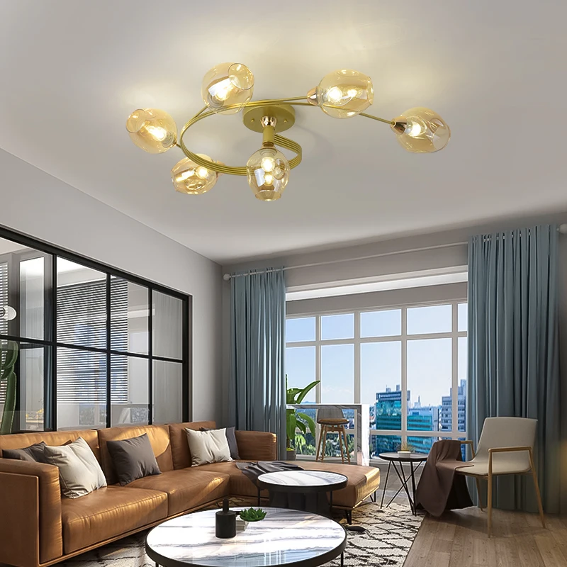 Modern Metal Chandelier Lighting Lustre Living Room Dining home decor Molecular Glass Ball ceiling Lamp bedroom led Kitchen luce