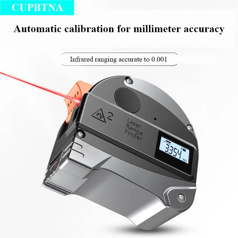 

CUPBTNA High Precision Rechargeable Laser Tape Measure 30m, 40m Digital Rangefinder Rangefinder Retractable 5m Laser Ruler