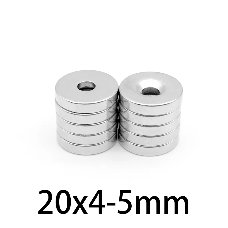 

20x4-5mm Powerful Magnets 20*4mm Hole 5mm Small Permanent Round Countersunk Neodymium Magnetic Magnet 20*4-5mm 20*4-5