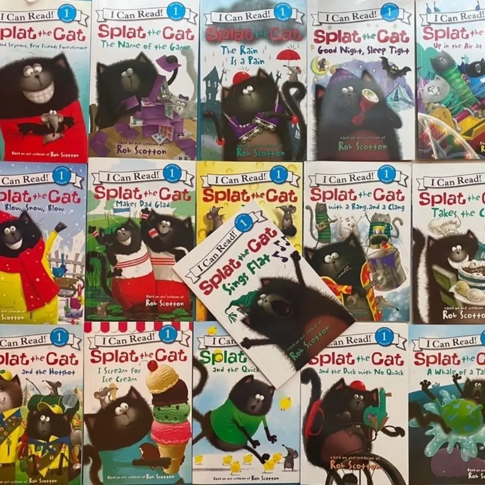 16 Books/Set I Can Read Splat the Cat English Story Book Children Early Educaction Reading Book Usborne Books Livros