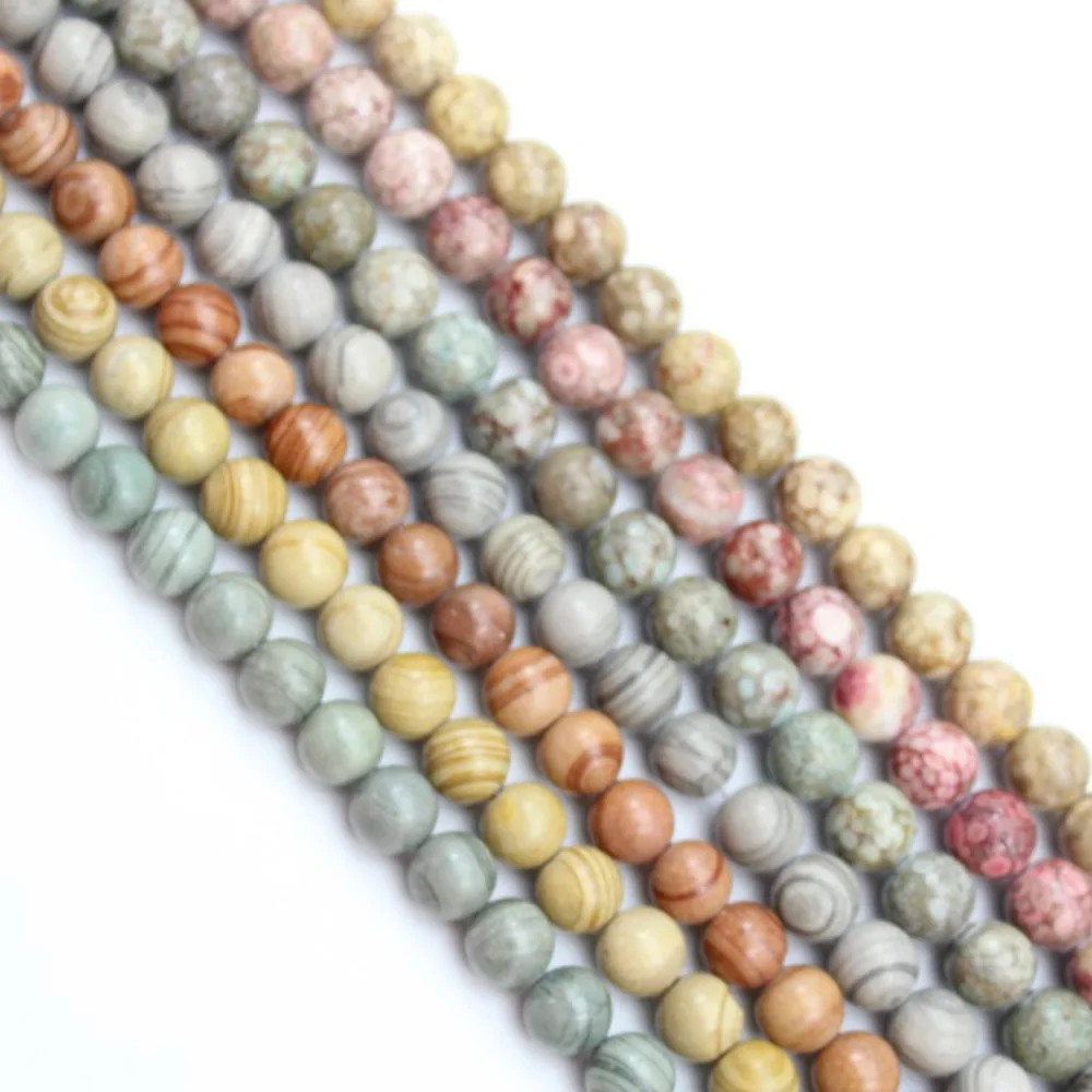 4 6 8 10mm Natural Stone Round Beads Full Strand Healing Loose Beads For Jewelry Making Accessories DIY Bracelet