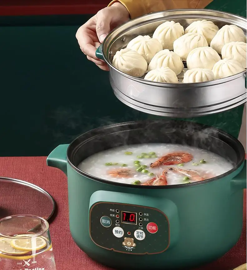 Бытовая электрическая сковорода 220 В с антипригарным покрытием, портативная мультиварка, простота в эксплуатации