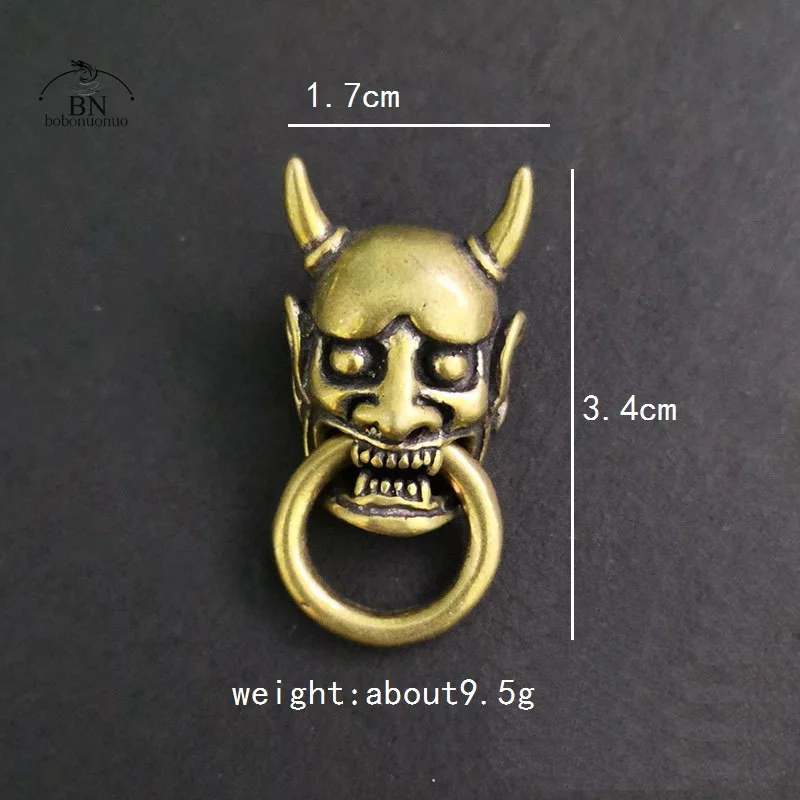 Brass Japanese Ghost Hannya Mask Rivets Connector Decorations Button Vintage DIY Leather Belt Wallet Garment Buckles with Screw