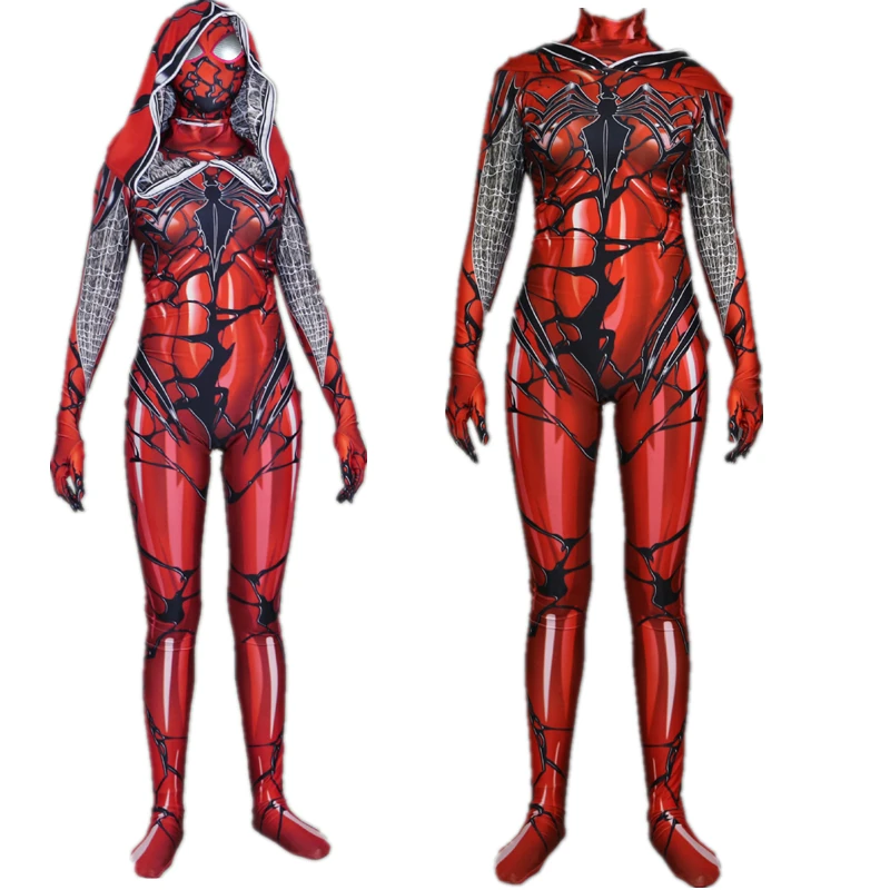 Red Carnage Venom Scarlet blood Gwen Stacy Cosplay Costume Zentai Superhero Bodysuit Suit Jumpsuits