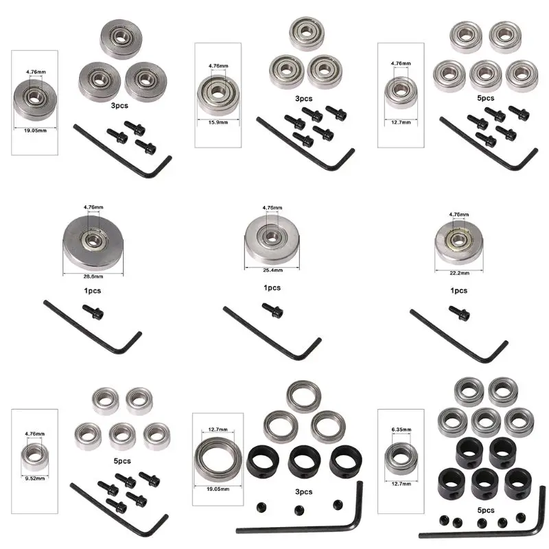 Durable Steel Bearings Accessories Kit Fits for Milling Cutter Heads and Shank 9 Styles