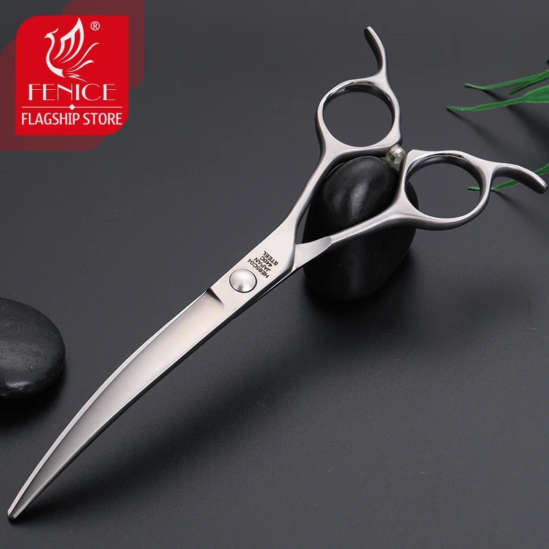 Fenice professional 6.5 inch pet curved scissors kits for dog grooming cutting shears makas tijeras