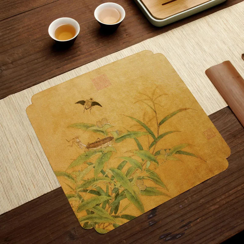 High Grade Pot Raising Tea Towel Water Absorption Kung Fu Tea Napkins Cloth Tea Set Zen Chinese Tea Towel Printed Tea Towel ZB90