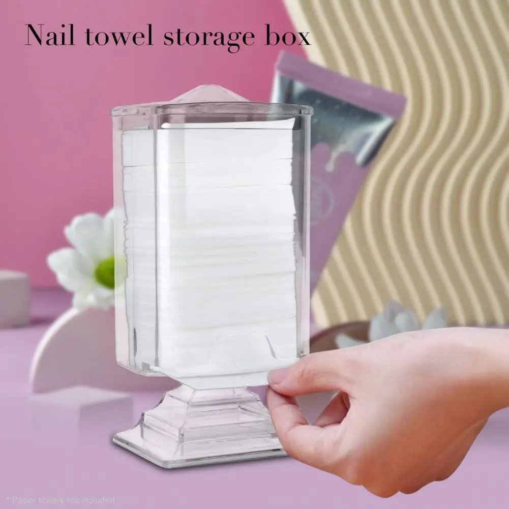 Nail Towel Storage Box Transparent Simplicity Makeup Cotton Pad Holder Plastic Dressing Table Cotton Case Dispenser for Bedroom