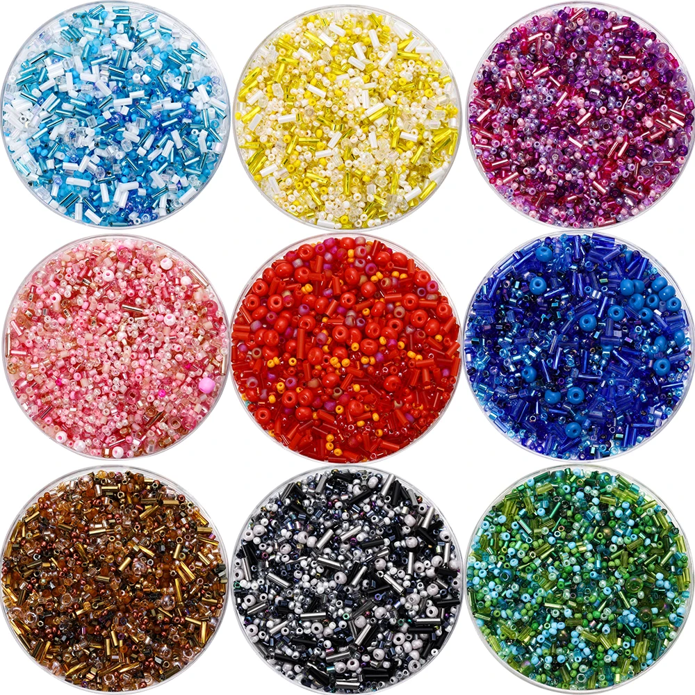 10g/Pack Mixed Charm Czech Glass Seed Bead Tube Round Spacer Beads for DIY Bracelet Necklace Jewelry Making Accessories