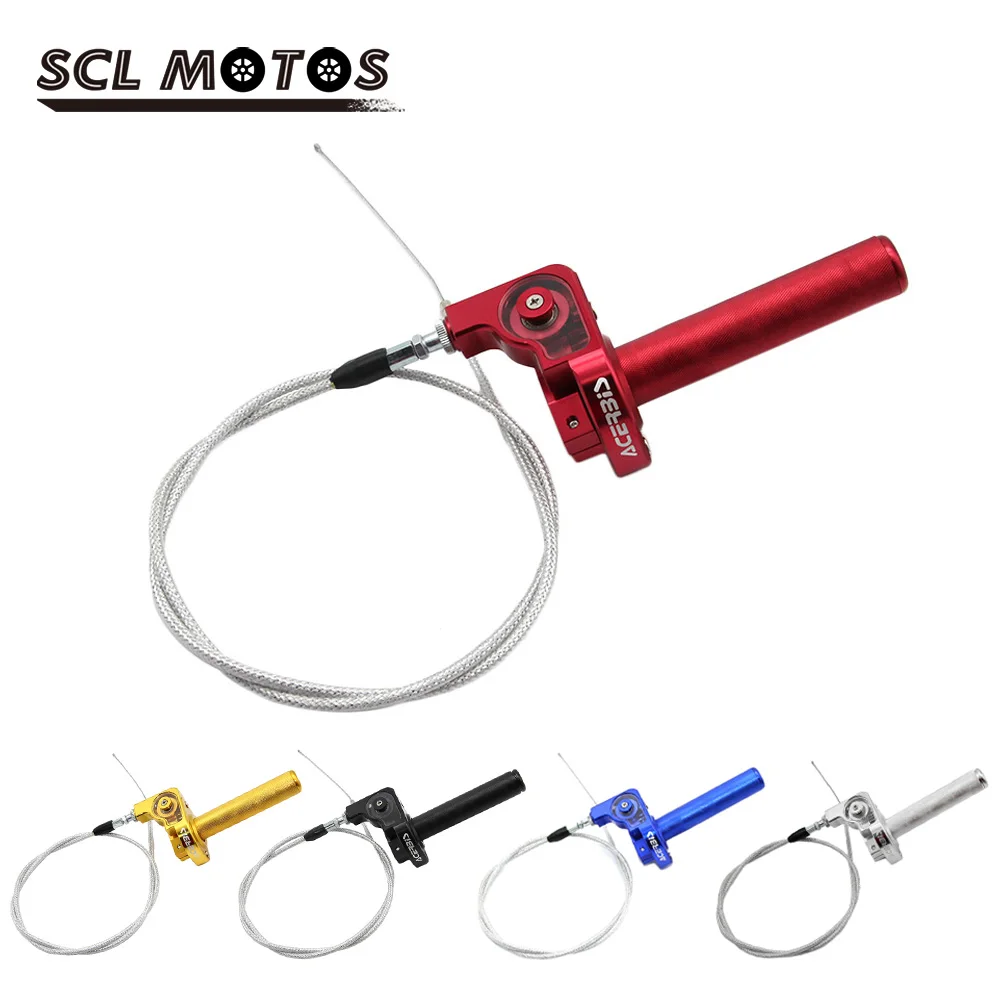 

SCL MOTOS 1PC 22mm 7/8'' Motorcycle Throttle Settle Twist Grip Handle Throttle Grip With Throttle Cable For Dirt Pit Bikes ATV