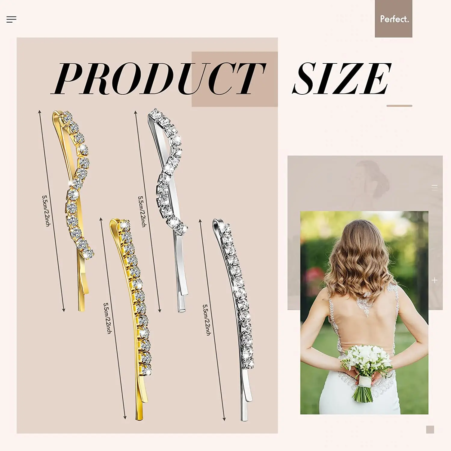 Neue Strass Bobby Pins Kristall Haars pangen Diamant Haarnadel funkelnde Haar Barettes Styling Zubehör für Frauen und Mädchen – Detail 9