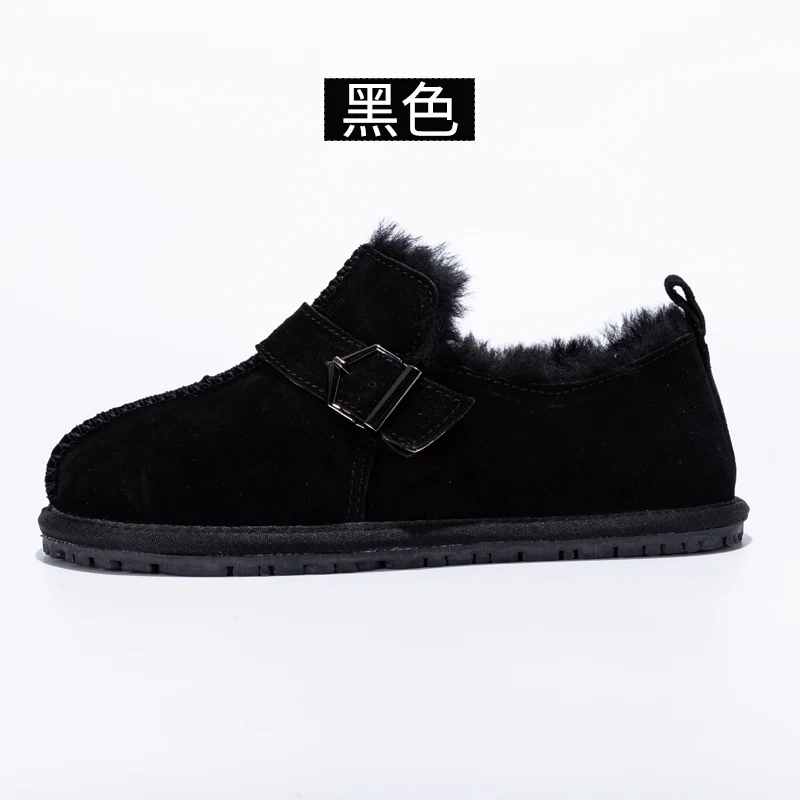 Genuine Leather 2024 Shoes Women 100% Natural Wool Shoes Moccasins Loafers Soft Leisure Flats Female Casual Footwear Snow Boots