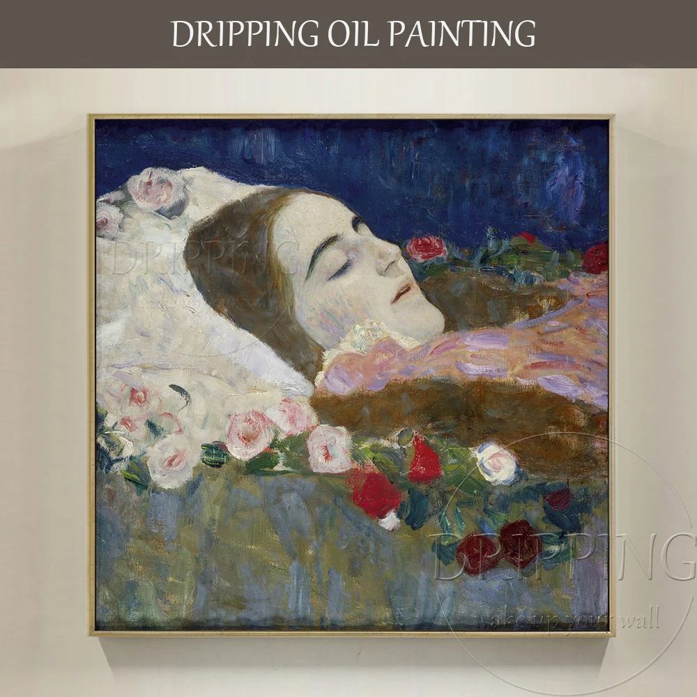 

Reproduce Hand-painted High Quality Gustav Klimt Oil Painting Handmade Ria Munk on her Deathbed Oil Painting Klimt Oil Painting