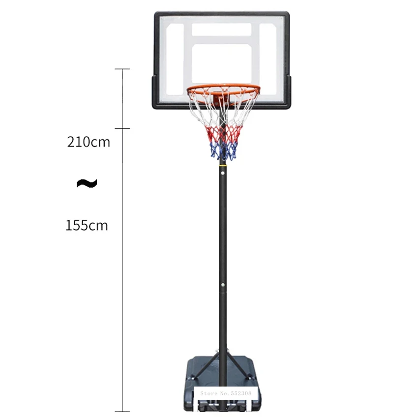 CC0182 Adjustable Height Basketball Stand Children Mobile Training Basketball Rack Toy Quality Transparent Basketball Backboard