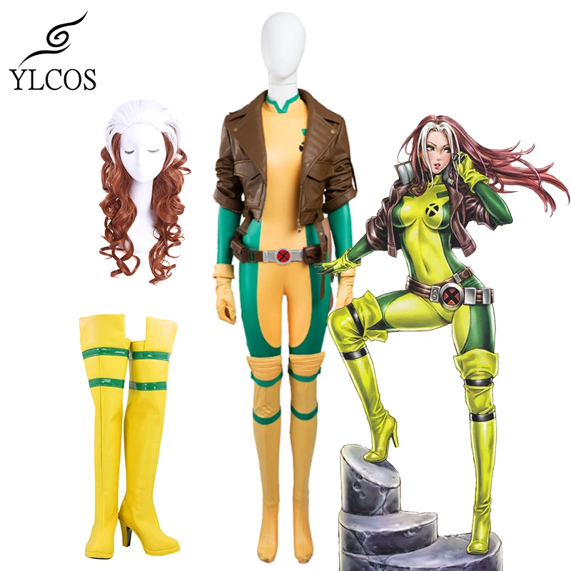 Movie New Rogue Anna Marie Gambit Yellow Costume Boots Cosplay Party Custom Made Shoes