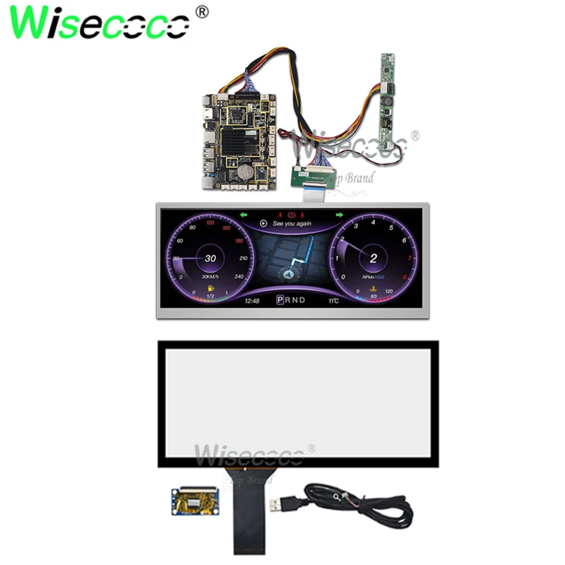 12.3 Inch 1920x720 IPS LCD Display USB Android Driver board 1000 Nits Brightness Display