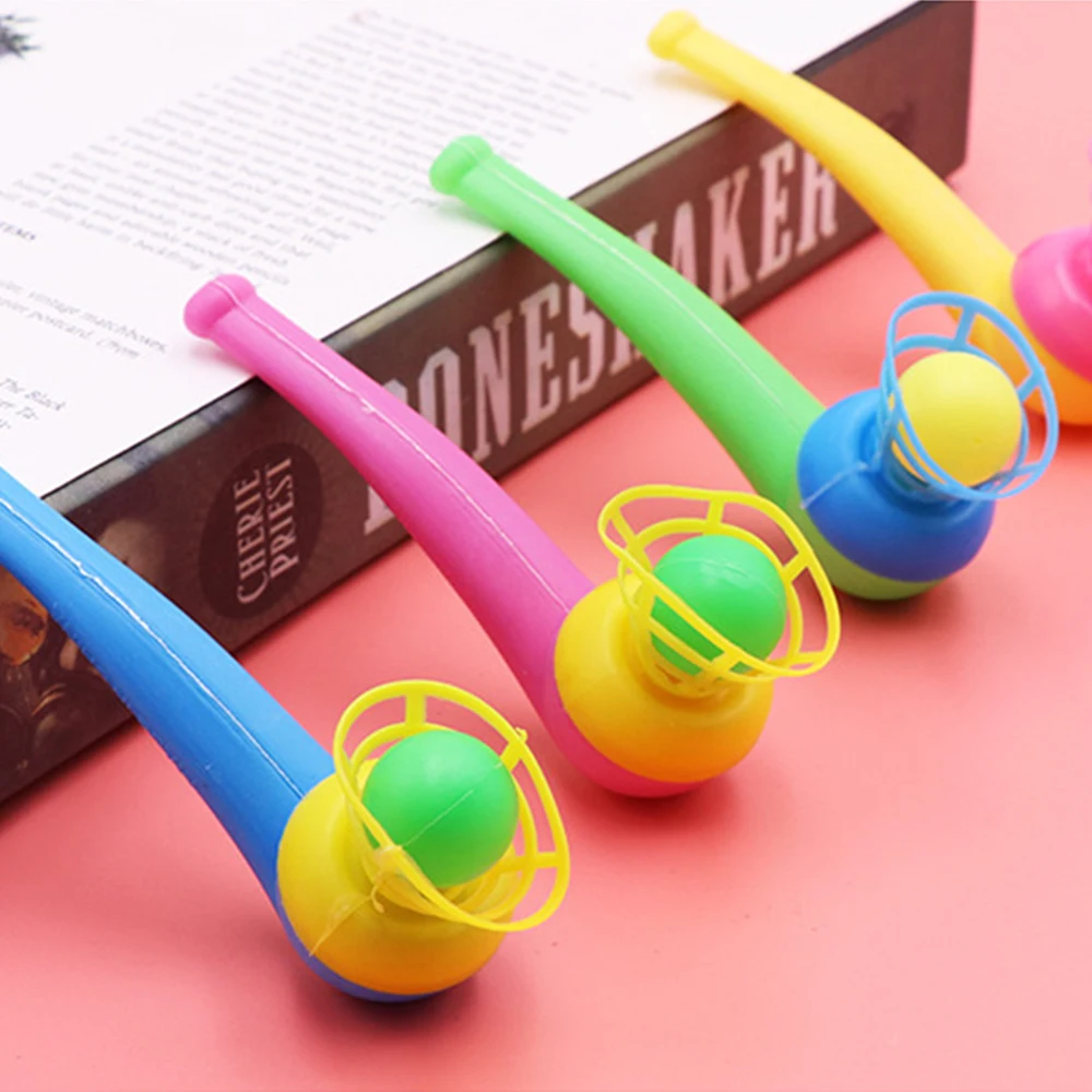 5pcs Random Color Children Blow Pipe & Balls Toys Plastic Whistle Party  Gifts Wedding Kids Ball Plaything Party Toy