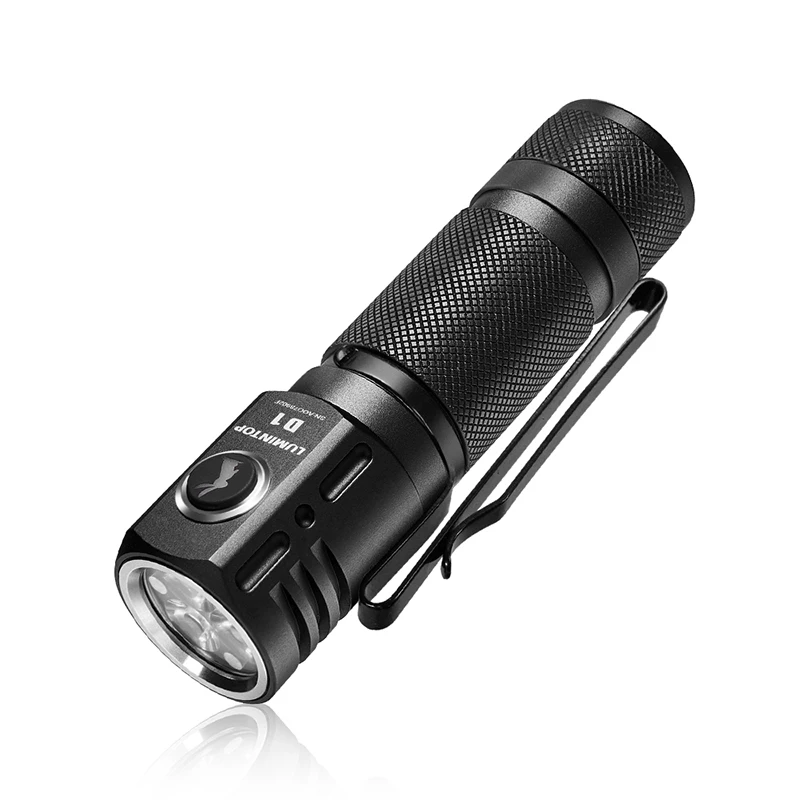 LED Light Lumintop 18650 Flashlight triple LED model D1 rendering 2000 lumens Magnetic tail out door flashlight