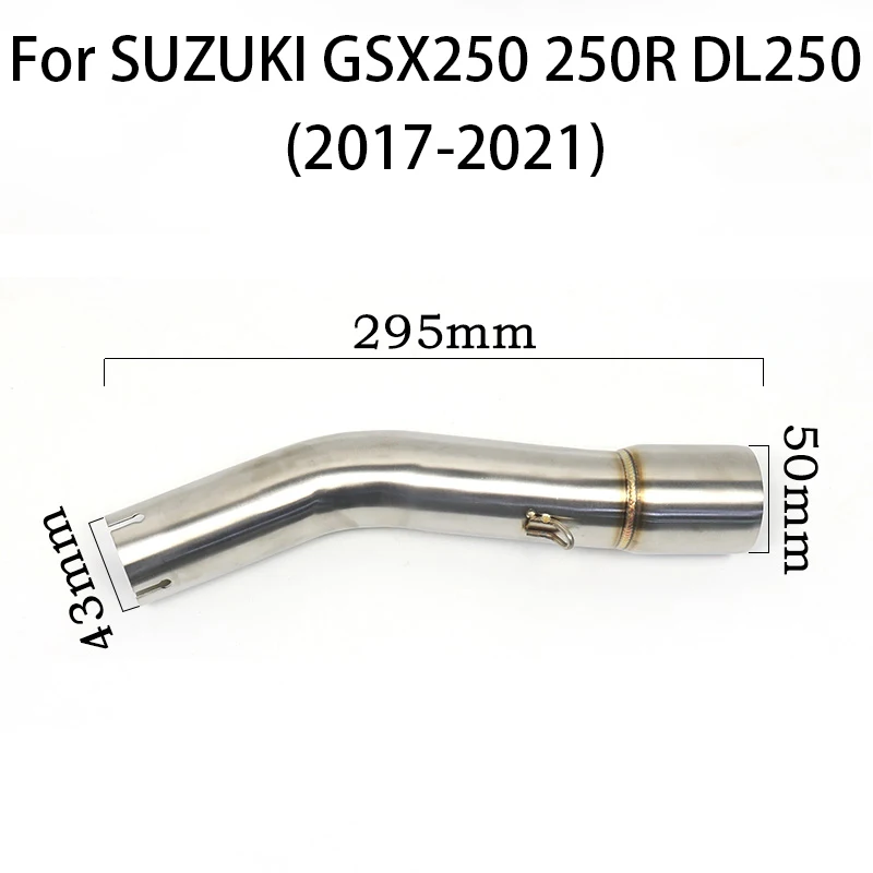 Dla SUZUKI GSX250R GSX 250R GSX250 Gsx 250 DL250 2000-2021 motocykl wydechowy środkowa rura łącząca tłumik rura ucieczka