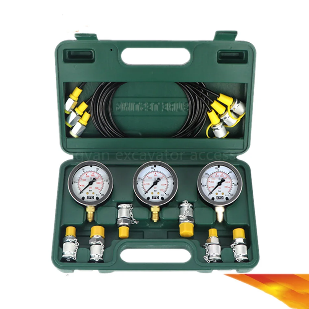 For Excavator Hydraulic Pressure Test Kit Hot Hydraulic Pressure Guage With Testing Hose Coupling And Gauge Tools