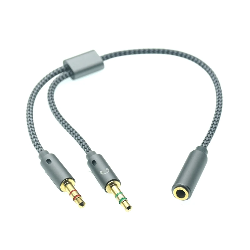 Zestaw słuchawkowy do laptopa 3.5mm 2 do 1 przewód do konwersji mikrofon do telefonu komórkowego Audio 3.5mm 1 do 2 rozszerzenie Adapter konwerter