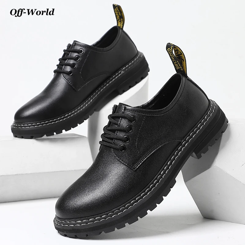 

Men Luxury Casual Genuine Leather High-quality Leisure Tooling Shoes Comfortable Fashion Thick Heel Male Oxford Shoes Size 38-44