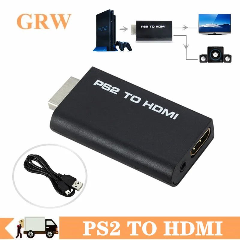 Портативный Аудио-и видеоконвертер PS2 в HDMI 480i/480p/576i с аудиовыходом 3,5 мм, поддерживает все режимы отображения PS2 в HDMI