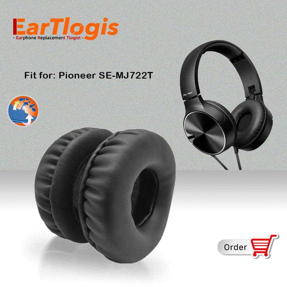 

EarTlogis Replacement Ear Pads for Pioneer SE-MJ722T SE MJ 722 T Headset Parts Earmuff Cover Cushion Cups pillow